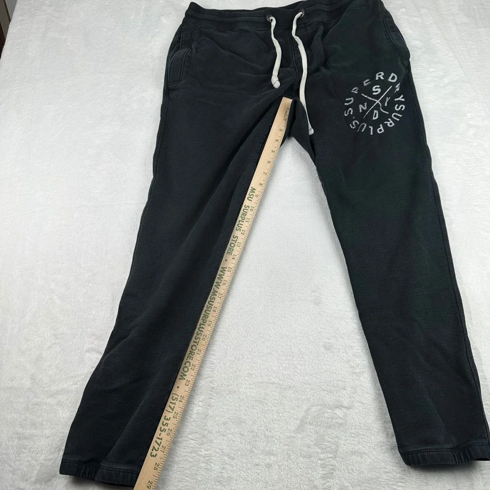 Superdry Surplus NY Mens Black Cotton Joggers Sweatpants Size L M70003TO